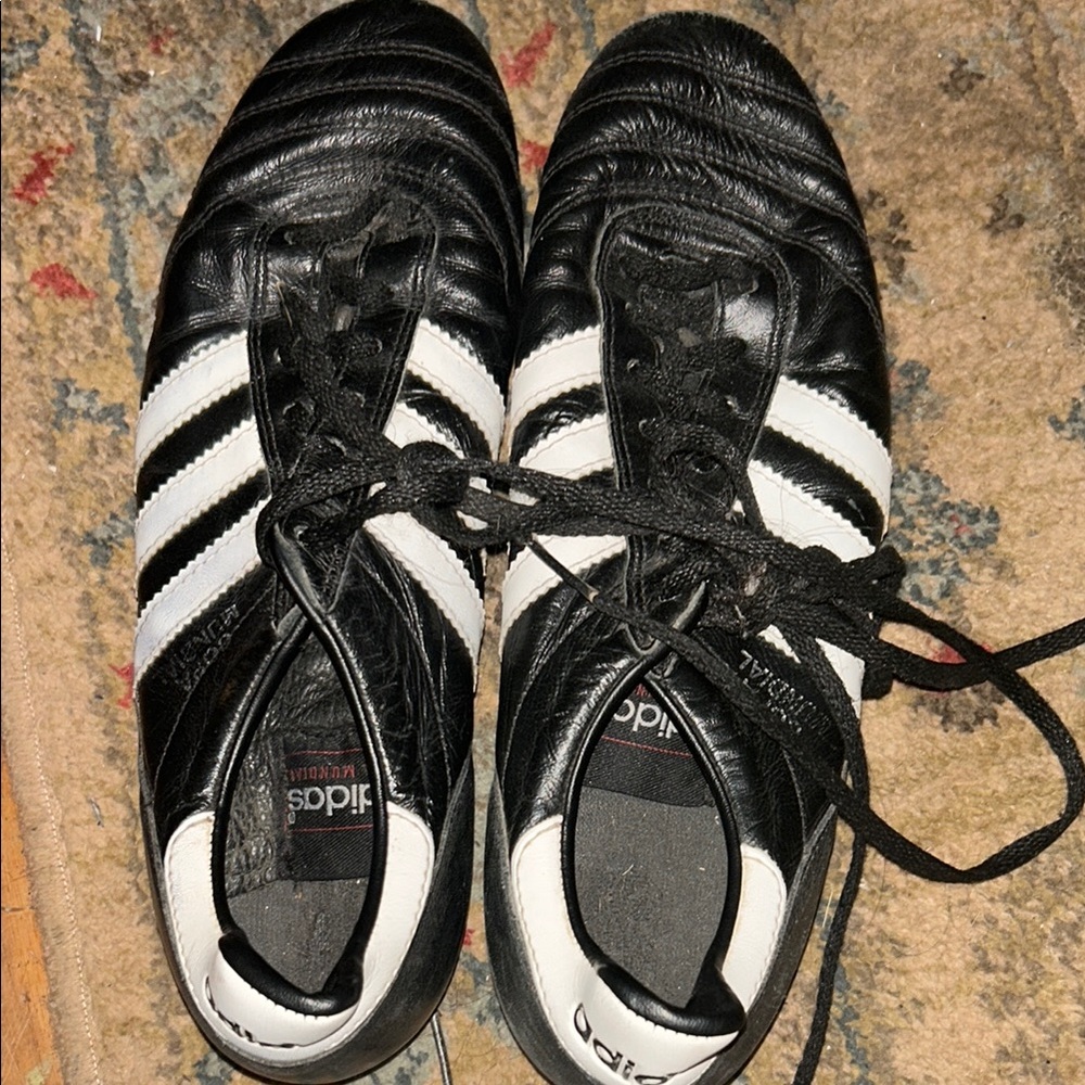 Adidas Men's Black and White Soccer Shoes